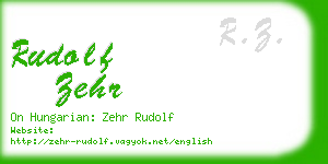 rudolf zehr business card